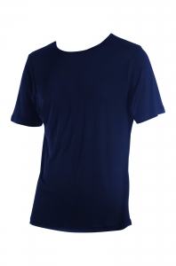 Unterhemd, Shirt, Rundhals, 100% Seide, Interlock, Blau, S